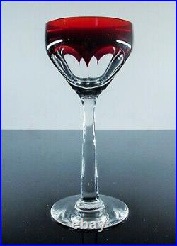 Ancienne Grand 1 Verre A Vin Cristal Couleur Bordeaux Vsl St Louis Baccarat