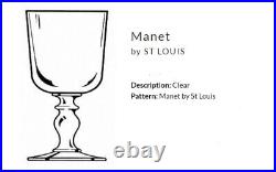 Ancienne Grand 6 Verres A Vin En Cristal Modele Manet Liseré Or St Louis Signe
