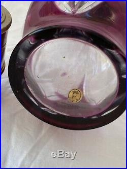 Ancienne Lampe Berger En Cristal De Saint Louis Violette