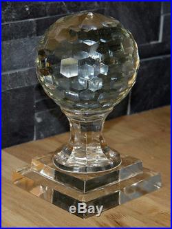 Ancienne boule escalier cristal a facette Fin XIXe baccarat saint louis
