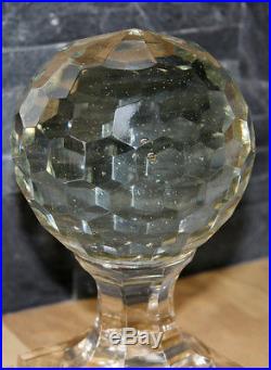 Ancienne boule escalier cristal a facette Fin XIXe baccarat saint louis