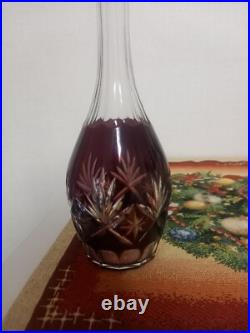 Ancienne carafe cristal saint louis overlay violet