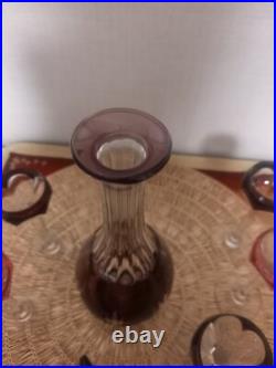 Ancienne carafe cristal saint louis overlay violet