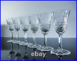 Anciennes 6 Verres A Vin En Cristal Taille Modelé Tarn St Louis Signe