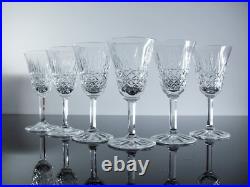 Anciennes 6 Verres A Vin En Cristal Taille Modelé Tarn St Louis Signe