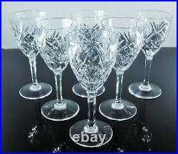 Anciennes Grand 6 Verres A Vin Cristal Taille Modele Chantilly St Louis Signee