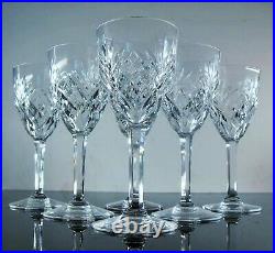 Anciennes Grand 6 Verres A Vin Cristal Taille Modele Chantilly St Louis Signee