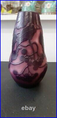 Authentique rare et ancien vase en pâte de verre de SAINT LOUIS NANCY