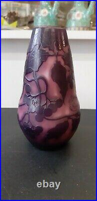 Authentique rare et ancien vase en pâte de verre de SAINT LOUIS NANCY