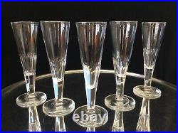 Baccarat Saint Louis 5 Flutes A Champagne Cristal Taillé Louis Philippe XIXème