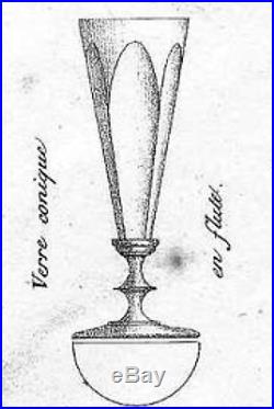 Baccarat Saint Louis 6 Flutes A Champagne Cristal Taillé Cotes Plates 19ème Ab