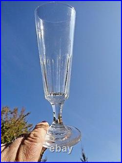 Baccarat Saint Louis 6 Flutes A Champagne Cristal Taillé Cotes Plates 19ème Am