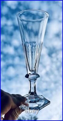 Baccarat Saint Louis 6 Flutes A Champagne Cristal Taillé Cotes Plates 19eme Bb