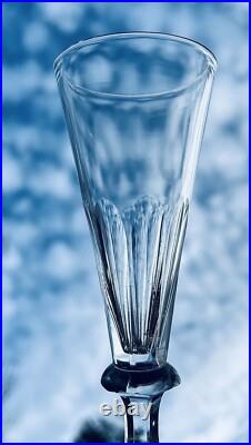 Baccarat Saint Louis 6 Flutes A Champagne Cristal Taillé Cotes Plates 19eme Bb