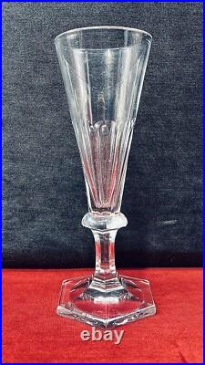 Baccarat Saint Louis 6 Flutes A Champagne Cristal Taillé Cotes Plates 19eme Bb