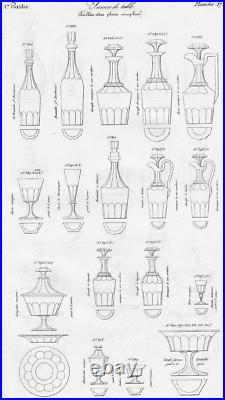 Baccarat Saint Louis 6 Flutes A Champagne Cristal Taillé Cotes Plates 19eme Bb