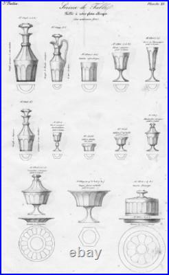 Baccarat Saint Louis 6 Flutes A Champagne Cristal Taillé Cotes Plates 19eme Bb