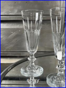 Baccarat Saint Louis 6 Verres Champagne Flutes Cristal Modèle Caton French Glass