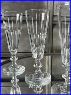 Baccarat Saint Louis 6 Verres Champagne Flutes Cristal Modèle Caton French Glass