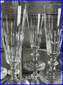 Baccarat Saint Louis 6 Verres Champagne Flutes Cristal Modèle Caton French Glass