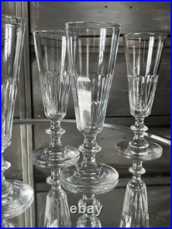 Baccarat Saint Louis 6 Verres Champagne Flutes Cristal Modèle Caton French Glass