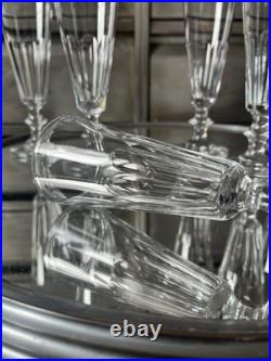 Baccarat Saint Louis 6 Verres Champagne Flutes Cristal Modèle Caton French Glass