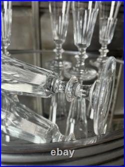 Baccarat Saint Louis 6 Verres Champagne Flutes Cristal Modèle Caton French Glass