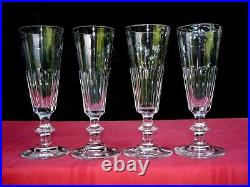 Baccarat Saint Louis Caton Flutes A Champagne Cristal Taille Cotes Plates 19eme