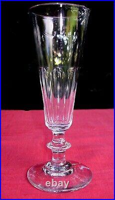 Baccarat Saint Louis Caton Flutes A Champagne Cristal Taille Cotes Plates 19eme