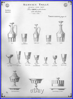 Baccarat Saint Louis Caton Flutes A Champagne Cristal Taille Cotes Plates 19eme