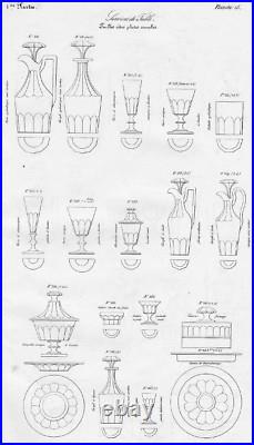 Baccarat Saint Louis Caton Verres A Vin Cristal Taille Cotes Plates 19eme XIX C