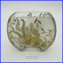 Baccarat, Saint Louis ou Montjoye Vase art nouveau à décor de phnix or, XIXe