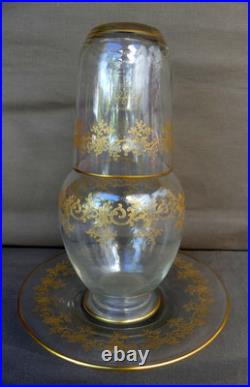 Baccarat Saint Louis service de Nuit Cristal gravé doré XIX ème parfait état 22c
