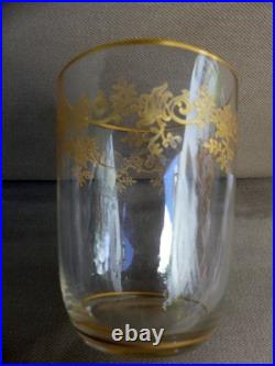 Baccarat Saint Louis service de Nuit Cristal gravé doré XIX ème parfait état 22c