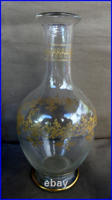 Baccarat Saint Louis service de Nuit Cristal gravé doré XIX ème parfait état 22c