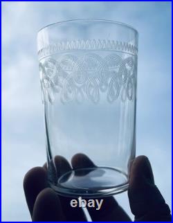 Baccarat St Louis 6 Flat Tumbler Glasses Verre Gobelet Cristal Grave Art Nouveau