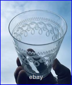 Baccarat St Louis 6 Flat Tumbler Glasses Verre Gobelet Cristal Grave Art Nouveau