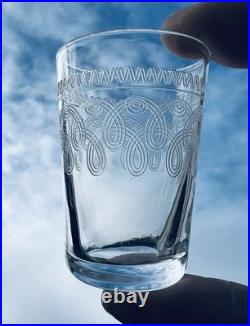 Baccarat St Louis 6 Flat Tumbler Glasses Verre Gobelet Cristal Grave Art Nouveau