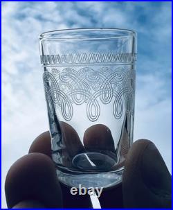 Baccarat St Louis 6 Flat Tumbler Glasses Verre Gobelet Cristal Grave Art Nouveau