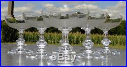 Baccarat ou Saint Louis Service de 6 coupes à champagne en cristal gravé