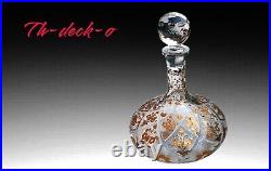 Baccarat/st Louis Carafe A Decanter Cristal Taille Decor Fleurs A L'or