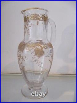 Beau pichet cristal Saint Louis Massenet Or Saint Louis Crystal pitcher