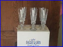 Belle Serie De 6 Verres Flutes A Champagne Cristal De Saint Louis Mod. Guernesey