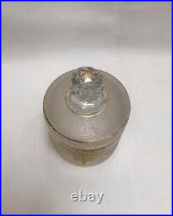 Boite ronde en cristal de SAINT LOUIS modèle SAPHO Dorure Décor gravé à l'acide