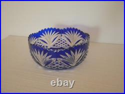Bol coupe saladier cristal taillé bleu Saint Louis ancienne ancien Bol coupe saladier cristal taillé bleu Saint Louis ancienne ancien