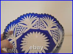 Bol coupe saladier cristal taillé bleu Saint Louis ancienne ancien Bol coupe saladier cristal taillé bleu Saint Louis ancienne ancien
