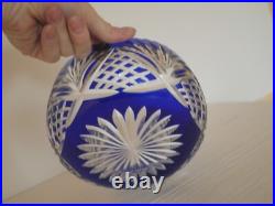 Bol coupe saladier cristal taillé bleu Saint Louis ancienne ancien Bol coupe saladier cristal taillé bleu Saint Louis ancienne ancien