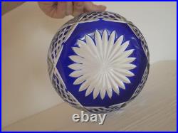 Bol coupe saladier cristal taillé bleu Saint Louis ancienne ancien Bol coupe saladier cristal taillé bleu Saint Louis ancienne ancien