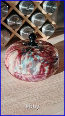 Bonbonnière cristal coloré Art Verrier Saint Louis