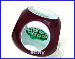Boule Presse Papier Overlay Violet Triplé Millefiori Cristal Baccarat St Louis Boule Presse Papier Overlay Violet Triplé Millefiori Cristal Baccarat St Louis